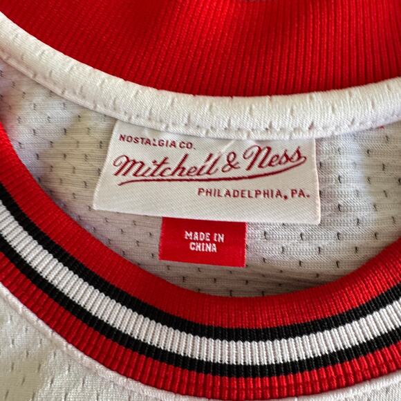 Authentic Mitchell & Ness NBA Chicago Bulls Michael Jordan 96 Finals Jersey 44-L - Picture 6 of 13